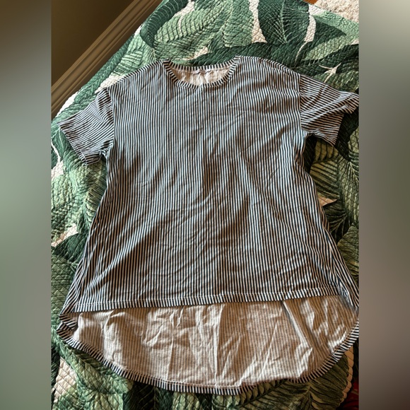 Zara trafaluc navy stripes top SZ m - Picture 2 of 8